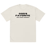 Gods Favorite Nj Resident Bone Oversized faded t-shirt