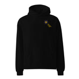 New Jersey vs Everyone State Flower & Bird Black Oversized Hoodie